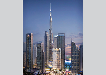 The Burj Crown features a six-storey landscaped leisure deck on the podium.